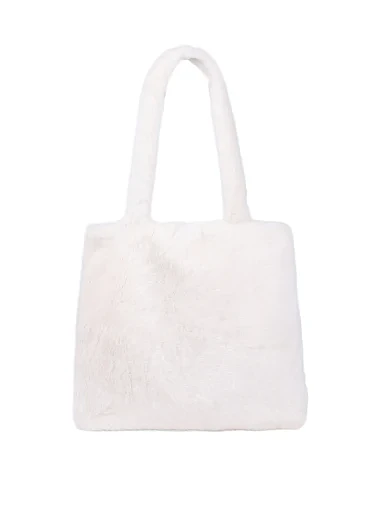 Жіноча сумка через плече MIRATON з хутра молочного кольору - фото 3 - Miraton