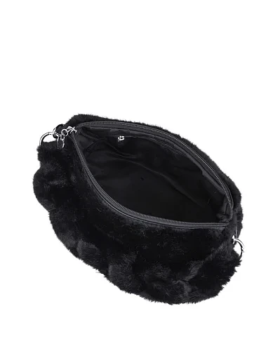 Женская сумка через плечо MIRATON из меха черная - фото 5 - Miraton