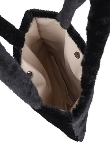 Жіноча сумка через плече MIRATON з хутра чорна - фото 4 - Miraton