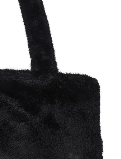Жіноча сумка через плече MIRATON з хутра чорна - фото 5 - Miraton