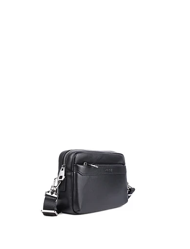 Чоловіча сумка крос-боді MIRATON шкіряна чорна (PL-L0907) - фото 2 - Miraton