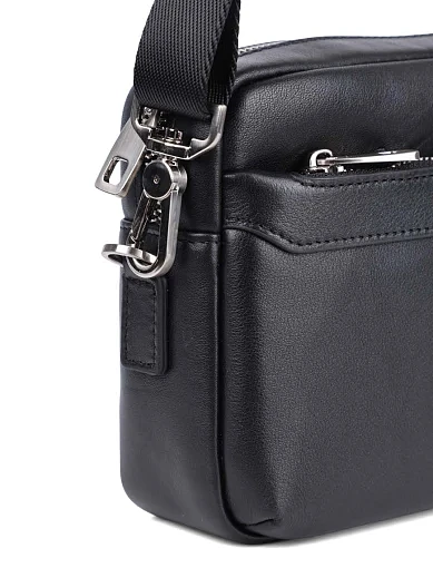 Чоловіча сумка крос-боді MIRATON шкіряна чорна (PL-L0907) - фото 4 - Miraton