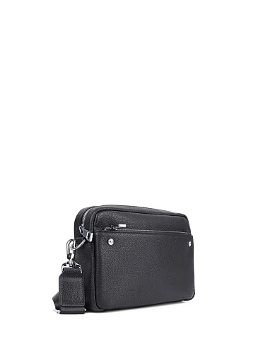 Чоловіча сумка крос-боді MIRATON шкіряна чорна (8412-3) - фото 2 - Miraton