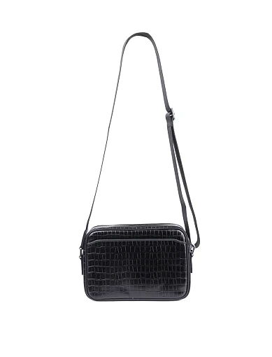 Мужская сумка кросс-боди MIRATON кожаная черная - фото 6 - Miraton