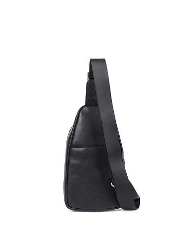 Мужская сумка слинг MIRATON кожаная черная - фото 3 - Miraton