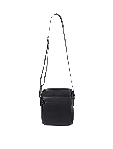 Мужская сумка мессенджер MIRATON кожаная черная - фото 6 - Miraton