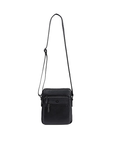 Мужская сумка мессенджер MIRATON кожаная черная - фото 6 - Miraton