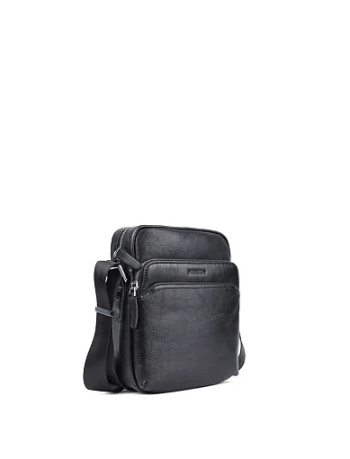 Мужская сумка мессенджер MIRATON кожаная черная - фото 2 - Miraton