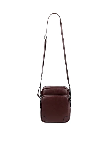 Мужская сумка мессенджер MIRATON кожаная коричневая - фото 6 - Miraton