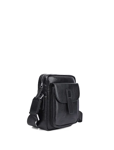Чоловіча сумка месенджер MIRATON шкіряна чорна (7748-1) - фото 2 - Miraton