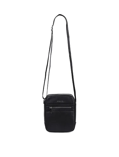 Чоловіча сумка месенджер MIRATON шкіряна чорна (88362-4) - фото 4 - Miraton