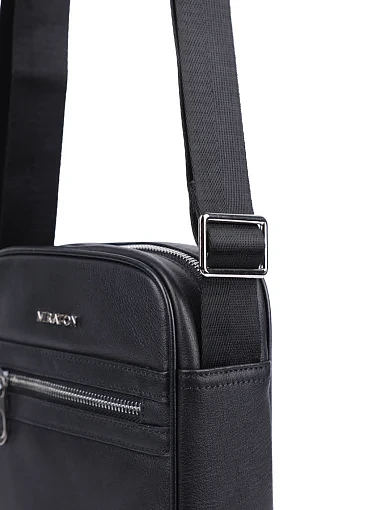 Чоловіча сумка месенджер MIRATON шкіряна чорна (88362-4) - фото 5 - Miraton