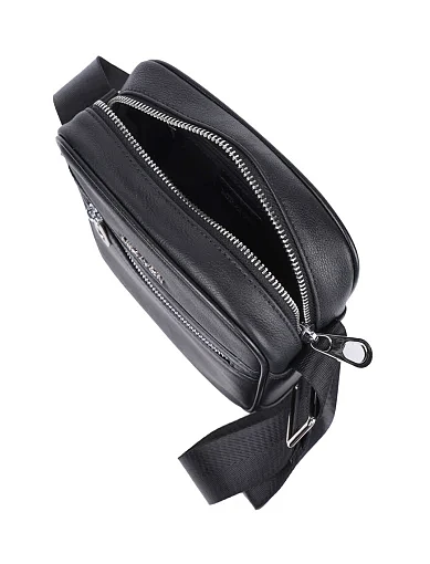 Чоловіча сумка месенджер MIRATON шкіряна чорна (88362-4) - фото 6 - Miraton