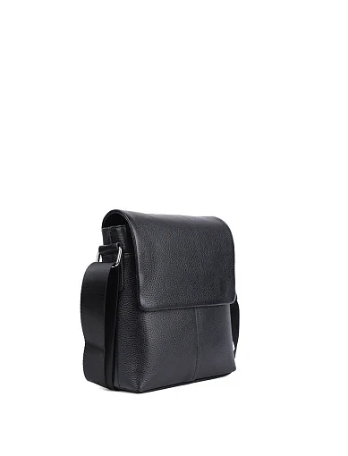 Чоловіча сумка месенджер MIRATON шкіряна чорна (874) - фото 2 - Miraton