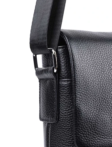 Чоловіча сумка месенджер MIRATON шкіряна чорна (874) - фото 4 - Miraton