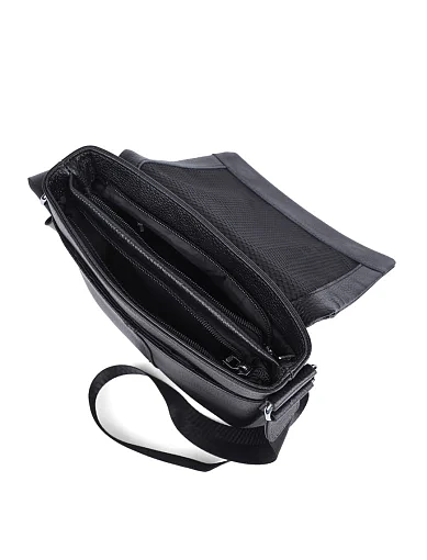 Чоловіча сумка месенджер MIRATON шкіряна чорна (874) - фото 5 - Miraton