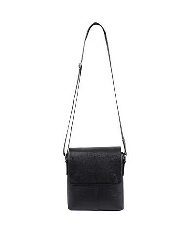 Чоловіча сумка месенджер MIRATON шкіряна чорна (874) - фото 6 - Miraton