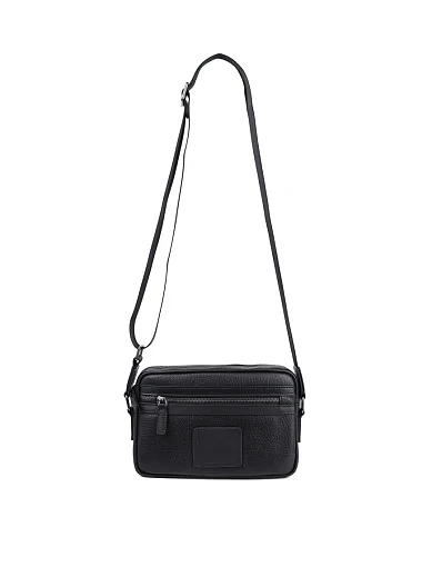 Чоловіча сумка крос-боді MIRATON шкіряна чорна (01243) - фото 6 - Miraton