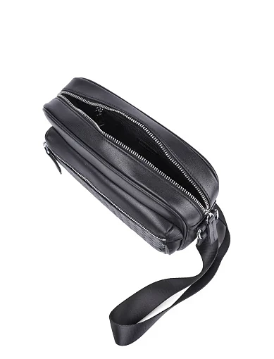 Мужская сумка мессенджер MIRATON кожаная черная - фото 5 - Miraton