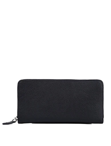 Чоловічий гаманець шкіряний чорний на блискавці (550 122) - фото 3 - Miraton