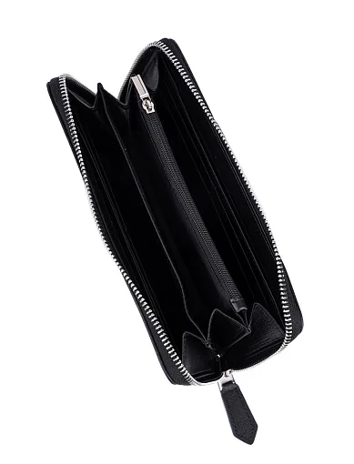 Чоловічий гаманець шкіряний чорний на блискавці (550 122) - фото 4 - Miraton