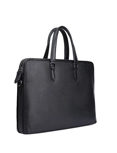 Чоловіча сумка MIRATON шкіряна чорна (9972-5) - фото 2 - Miraton