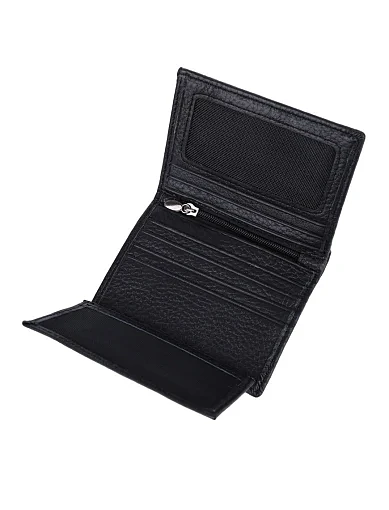 Чоловічий гаманець шкіряний чорний (318) - фото 4 - Miraton