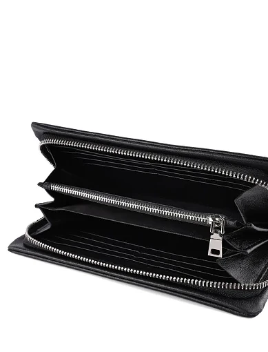 Чоловічий гаманець шкіряний чорний на блискавці (90065-05) - фото 4 - Miraton