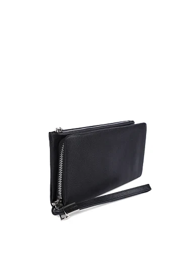 Чоловічий гаманець шкіряний чорний на блискавці (9903-05) - фото 2 - Miraton