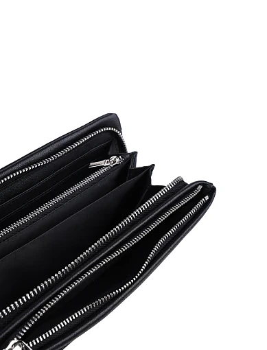 Чоловічий гаманець шкіряний чорний на блискавці (9903-05) - фото 4 - Miraton