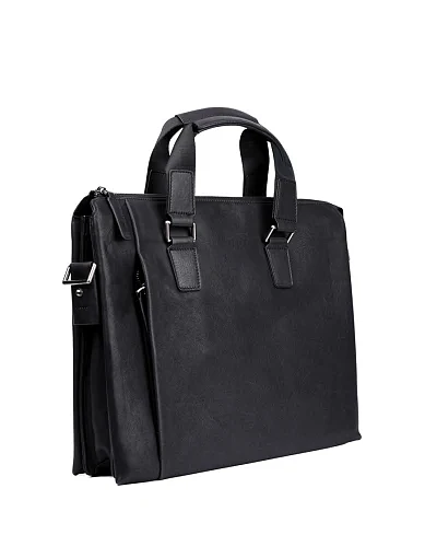 Чоловіча сумка MIRATON шкіряна чорна (78745) - фото 2 - Miraton