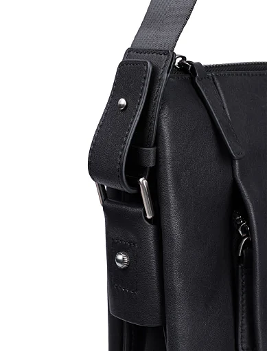 Чоловіча сумка MIRATON шкіряна чорна (78745) - фото 4 - Miraton
