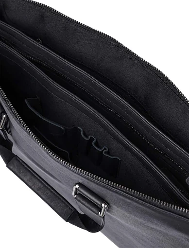 Чоловіча сумка MIRATON шкіряна чорна (78745) - фото 5 - Miraton