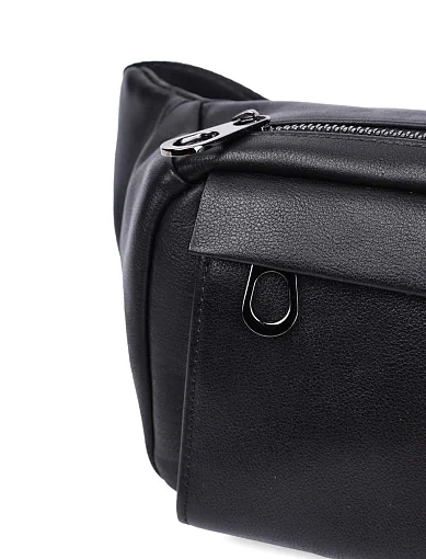 Чоловіча сумка поясна сумка MIRATON шкіряна чорна (89986 SS25) - фото 4 - Miraton