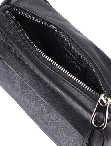 Чоловіча сумка поясна сумка MIRATON шкіряна чорна (89986 SS25) - фото 5 - Miraton