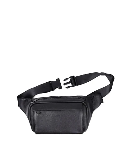 Чоловіча сумка поясна сумка MIRATON шкіряна чорна (89986 SS25) - фото 6 - Miraton