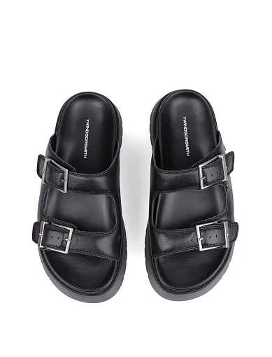 Жіночі шльопанці WINDSOR SMITH TWILIGHT шкіряні чорні - фото 2 - Miraton