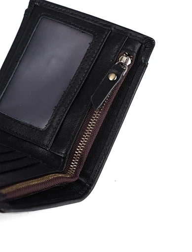 Чоловічий гаманець шкіряний чорний (831-1) - фото 4 - Miraton