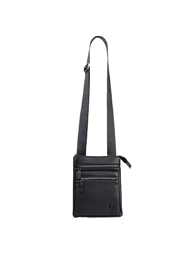 Чоловіча сумка месенджер MIRATON шкіряна чорна (407-209) - фото 4 - Miraton