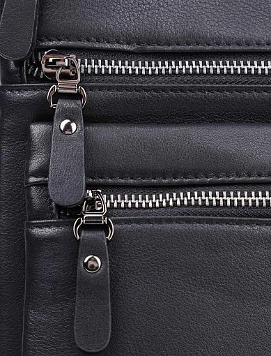 Чоловіча сумка месенджер MIRATON шкіряна чорна (407-209) - фото 5 - Miraton