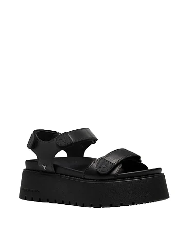 Жіночі сандалі WINDSOR SMITH THANKFUL шкіряні чорні жіночі сандалі - фото 4 - Miraton