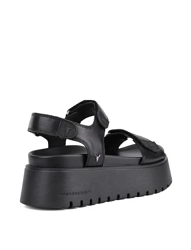 Жіночі сандалі WINDSOR SMITH THANKFUL шкіряні чорні жіночі сандалі - фото 5 - Miraton