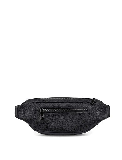 Чоловіча сумка поясна сумка MIRATON шкіряна чорна (8786-58A) - фото 3 - Miraton