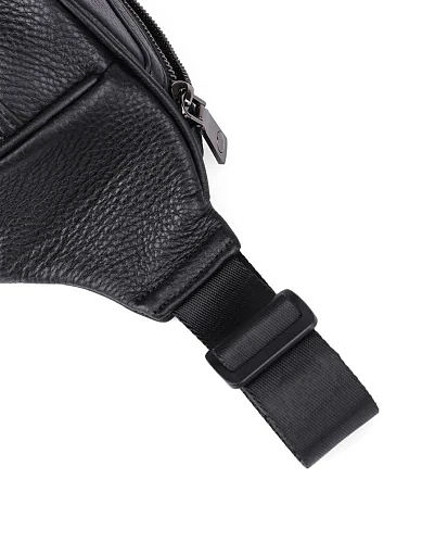 Чоловіча сумка поясна сумка MIRATON шкіряна чорна (8786-58A) - фото 4 - Miraton