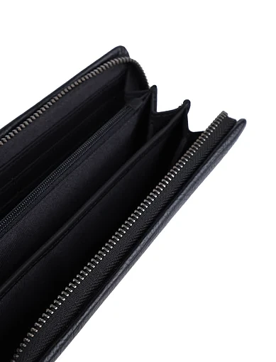 Чоловічий гаманець шкіряний чорний на блискавці (LD1153-6  ) - фото 4 - Miraton