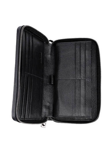 Чоловічий гаманець шкіряний чорний (162-48) - фото 4 - Miraton