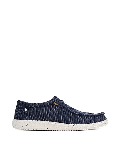 Чоловічі туфлі Walk in Pitas WP150 WALLABI KNITTED тканинні сині фото 1