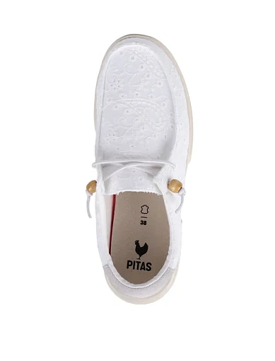 Жіночі туфлі Walk in Pitas KILA тканинні білі - фото 5 - Miraton