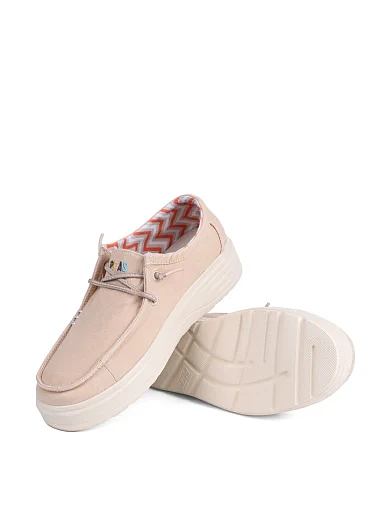 Женские туфли Walk in Pitas NATAL тканевые бежевые - фото 2 - Miraton