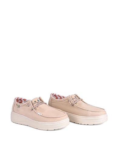 Женские туфли Walk in Pitas NATAL тканевые бежевые - фото 3 - Miraton